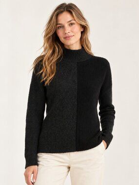 Vineyard Vines Black Cashmere Mock Neck Sweater XS